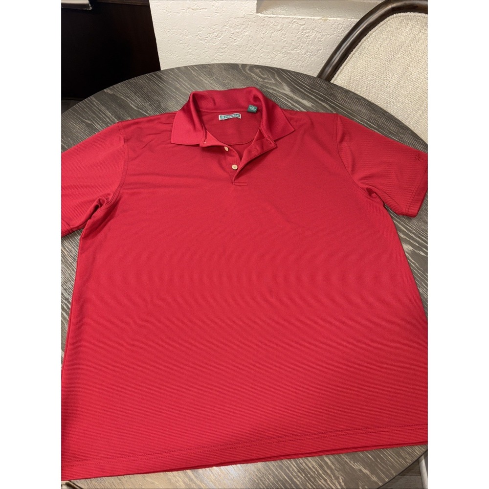 Cubavera Polo Shirt Mens 2XL Red Performance Textured Short Sleeve Golf Casual